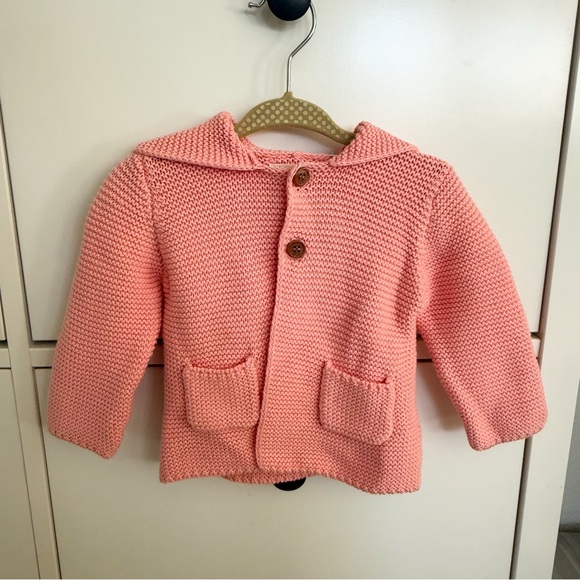 Zara Baby Coral Knit Hooded Cardigan - Picture 8 of 9